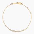 14K Gold Bezel Set Diamond Delicate Chain Bracelet