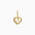14K Gold Polka Dot Diamond Heart Charm