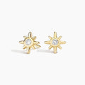 14K Gold Starburst Diamond Stud Earrings
