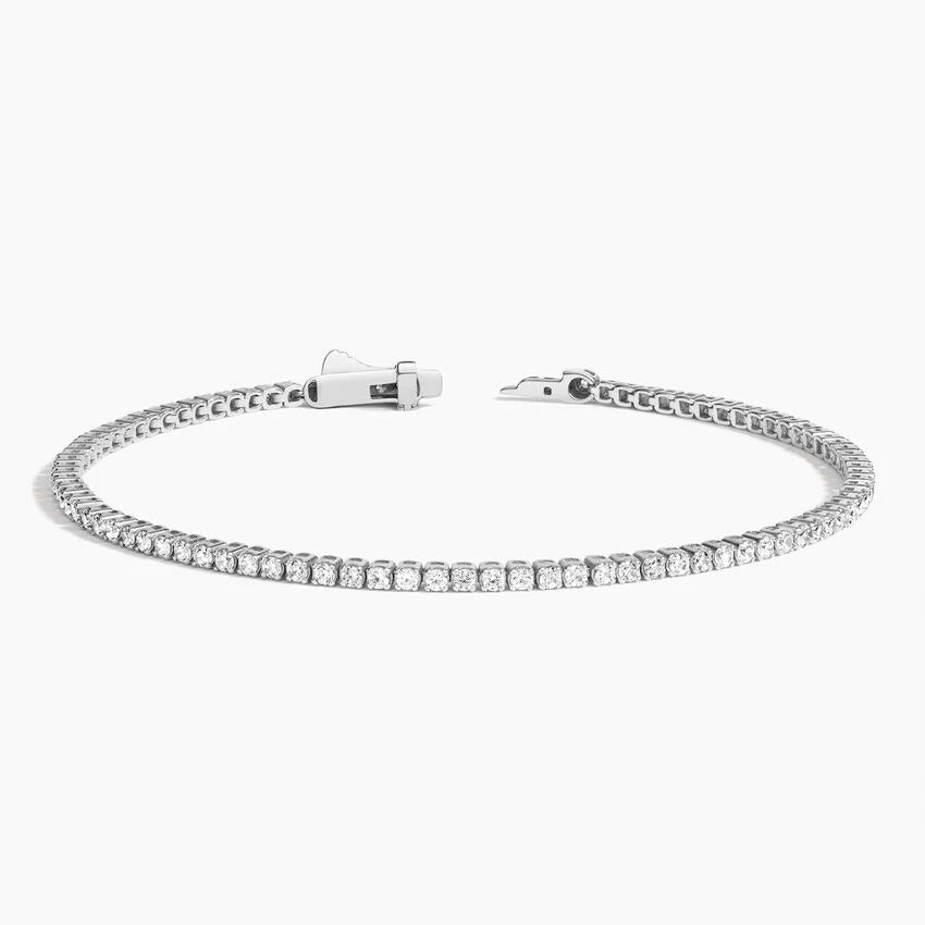 14K White Gold Round Diamond Tennis Bracelet