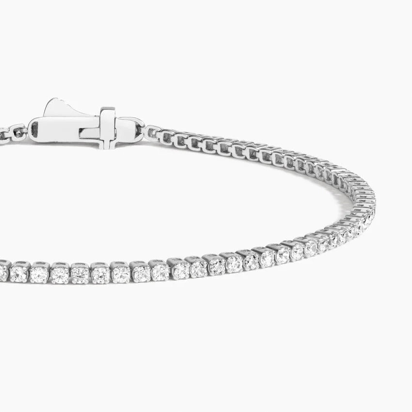 14K White Gold Round Diamond Tennis Bracelet